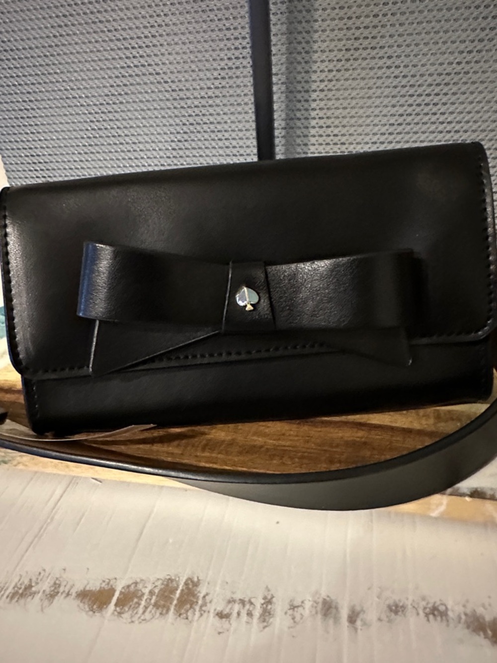 kate spade Black Bow Crossbody with Spade Charm